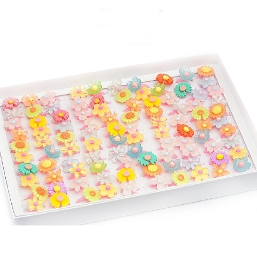 어린이 플라스틱 반지 (꽃반지)(100개입)